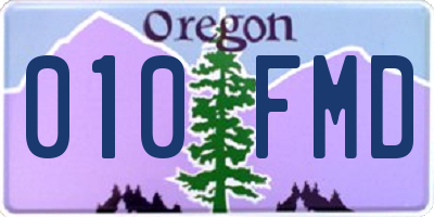 OR license plate 010FMD