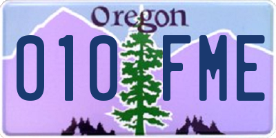 OR license plate 010FME