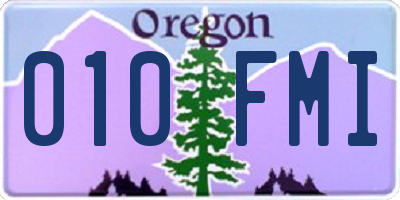 OR license plate 010FMI