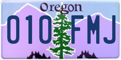 OR license plate 010FMJ