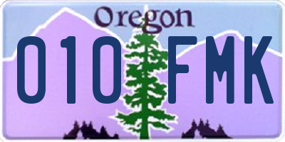 OR license plate 010FMK