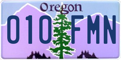 OR license plate 010FMN