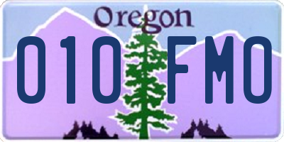OR license plate 010FMO