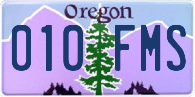 OR license plate 010FMS