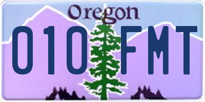 OR license plate 010FMT