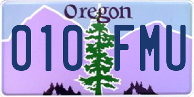 OR license plate 010FMU