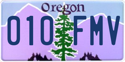 OR license plate 010FMV