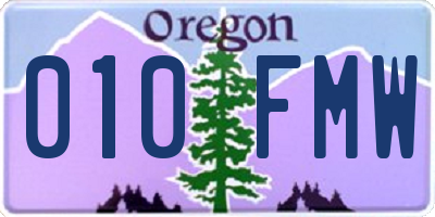 OR license plate 010FMW