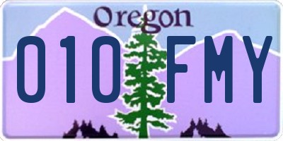 OR license plate 010FMY