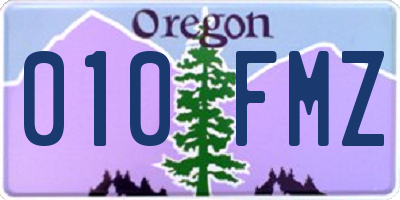 OR license plate 010FMZ