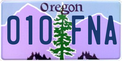 OR license plate 010FNA