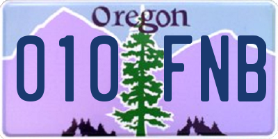 OR license plate 010FNB