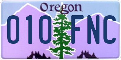 OR license plate 010FNC