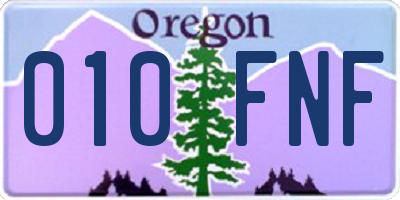 OR license plate 010FNF
