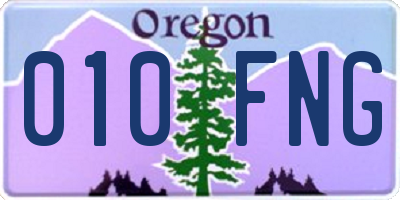 OR license plate 010FNG