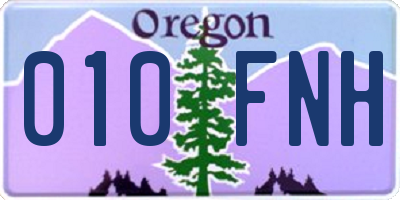 OR license plate 010FNH