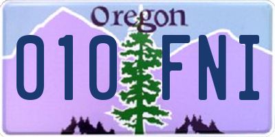 OR license plate 010FNI