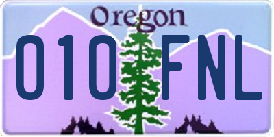 OR license plate 010FNL