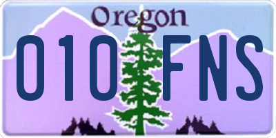 OR license plate 010FNS