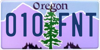OR license plate 010FNT