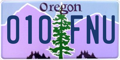 OR license plate 010FNU