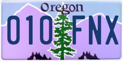 OR license plate 010FNX