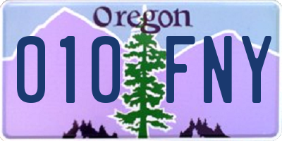 OR license plate 010FNY