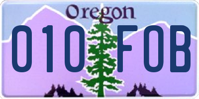 OR license plate 010FOB