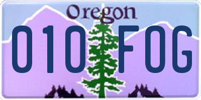 OR license plate 010FOG