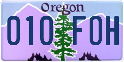 OR license plate 010FOH