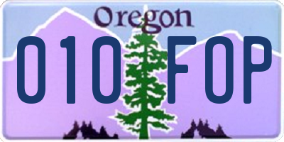 OR license plate 010FOP