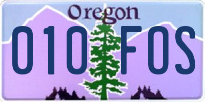 OR license plate 010FOS