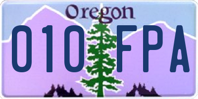 OR license plate 010FPA