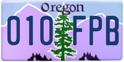 OR license plate 010FPB