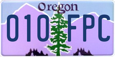 OR license plate 010FPC