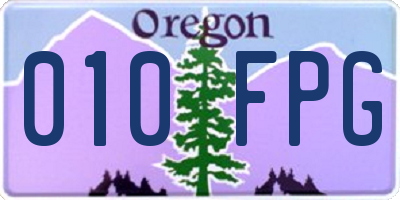 OR license plate 010FPG
