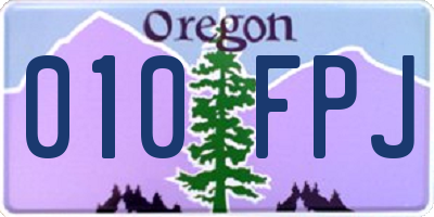 OR license plate 010FPJ