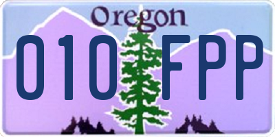 OR license plate 010FPP