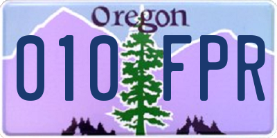 OR license plate 010FPR