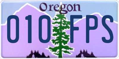 OR license plate 010FPS