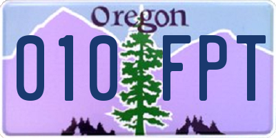 OR license plate 010FPT