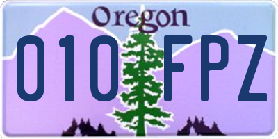 OR license plate 010FPZ