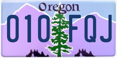 OR license plate 010FQJ