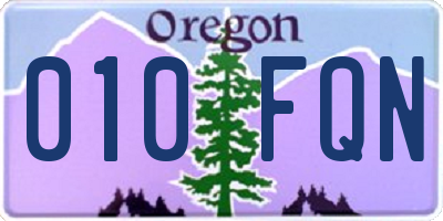 OR license plate 010FQN