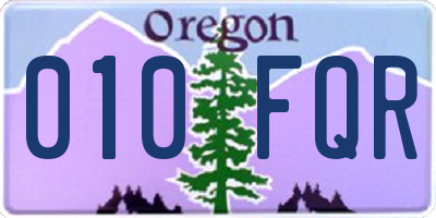 OR license plate 010FQR