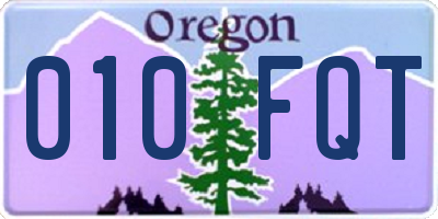 OR license plate 010FQT