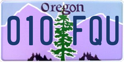 OR license plate 010FQU