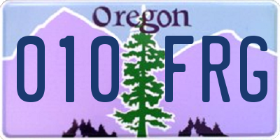 OR license plate 010FRG
