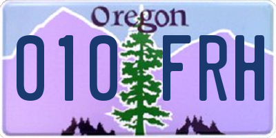 OR license plate 010FRH