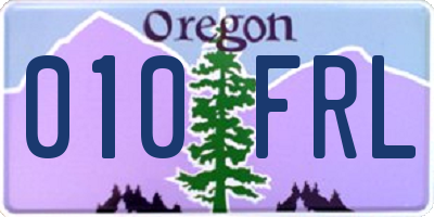 OR license plate 010FRL